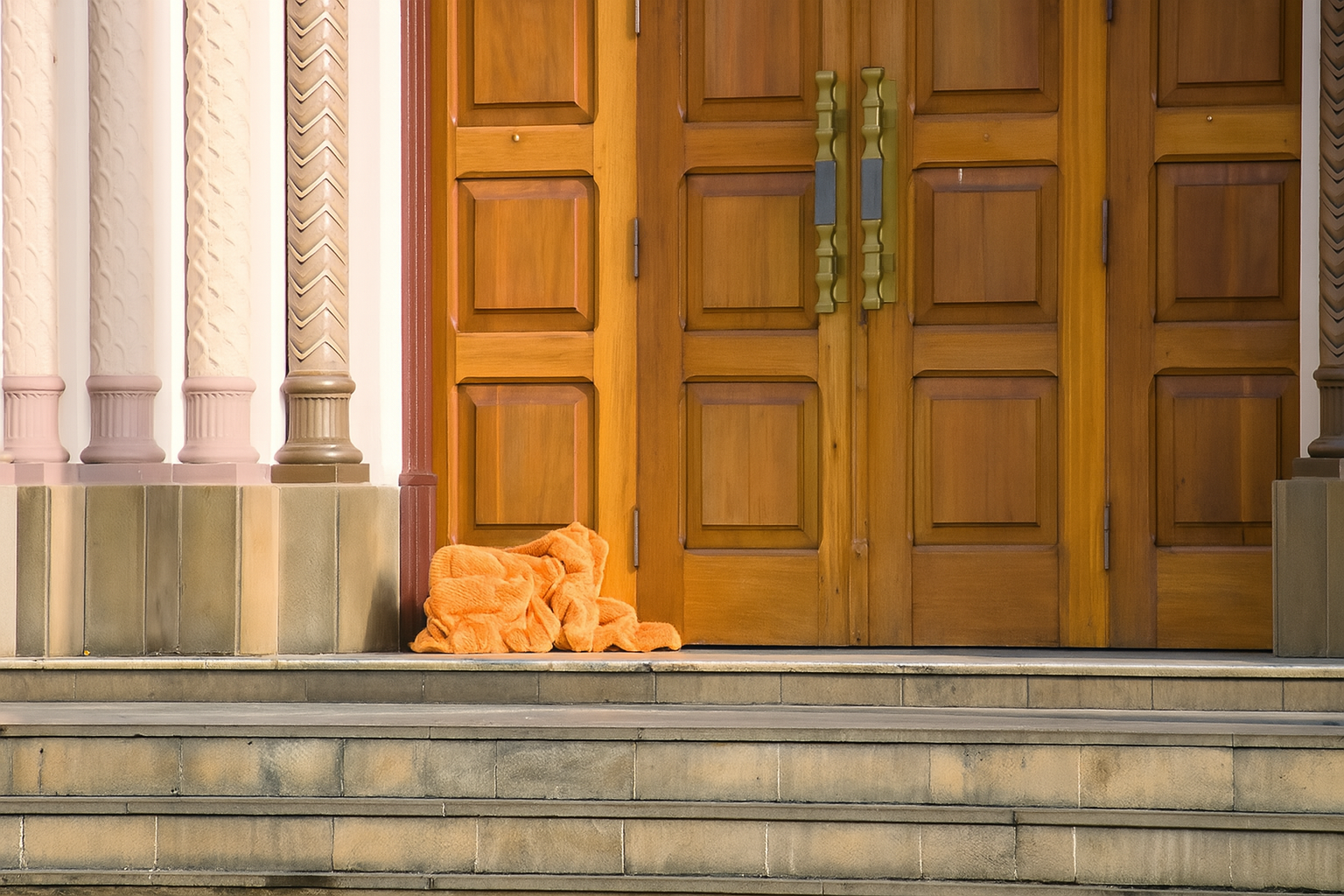Dormindo no frio: Idoso é salvo nas escadarias da catedral em Pouso Alegre