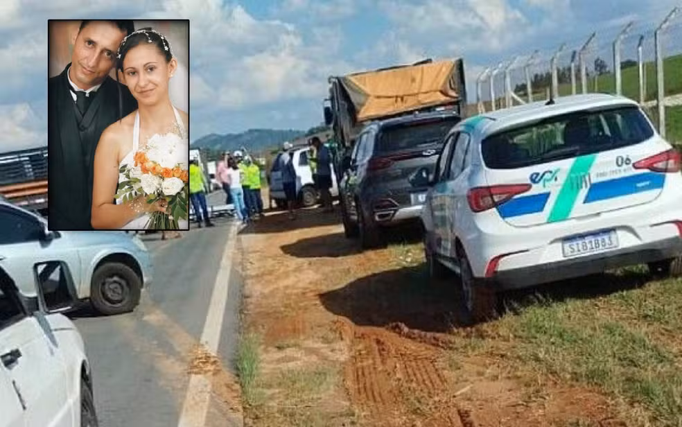 Casal morre em grave acidente entre moto e caminhão na MG-290, em Borda da Mata